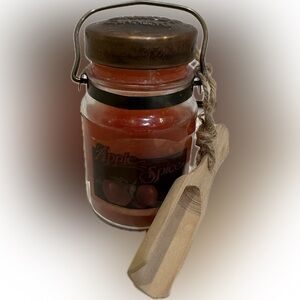VTG McCALLS COUNTRY CANNING INC GLASS  JAR LID APPLE WAX CANDLE DECOR FLAWED 4”